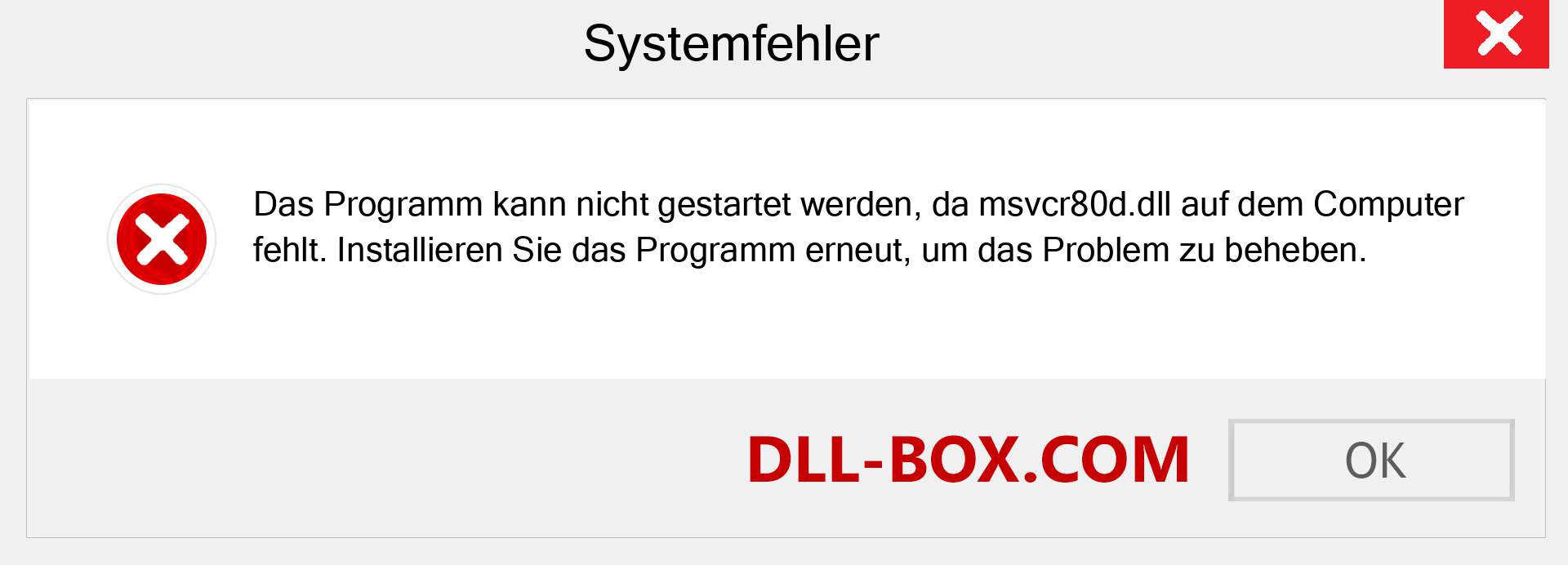 msvcr80d.dll-Datei fehlt?. Download für Windows 7, 8, 10 - Fix msvcr80d dll Missing Error unter Windows, Fotos, Bildern