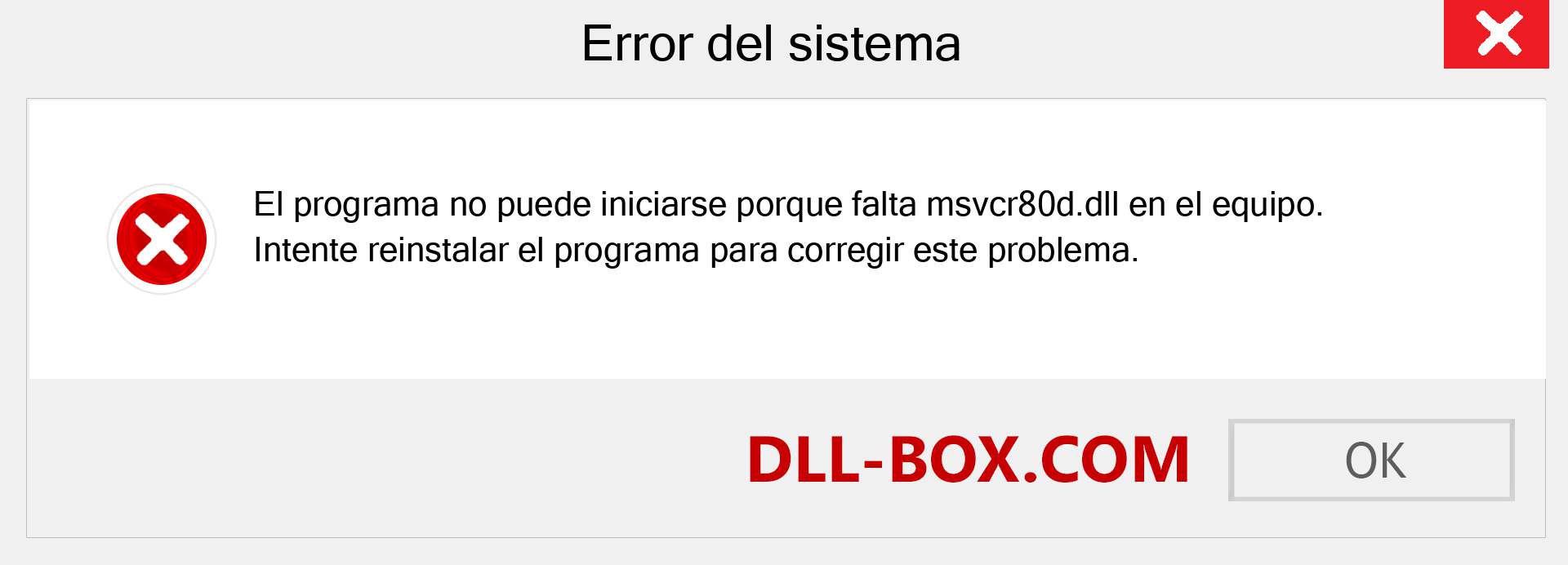 ¿Falta el archivo msvcr80d.dll ?. Descargar para Windows 7, 8, 10 - Corregir msvcr80d dll Missing Error en Windows, fotos, imágenes