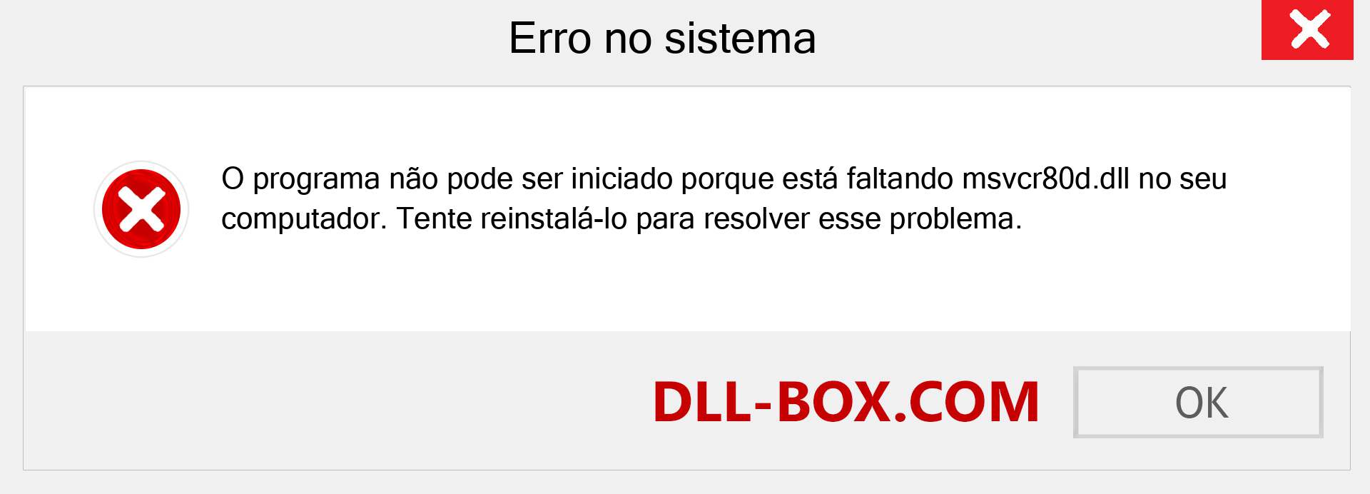 Arquivo msvcr80d.dll ausente ?. Download para Windows 7, 8, 10 - Correção de erro ausente msvcr80d dll no Windows, fotos, imagens